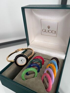 Vintage Gucci Bezel Watch – Interchangeable Colored Bezels/Faces